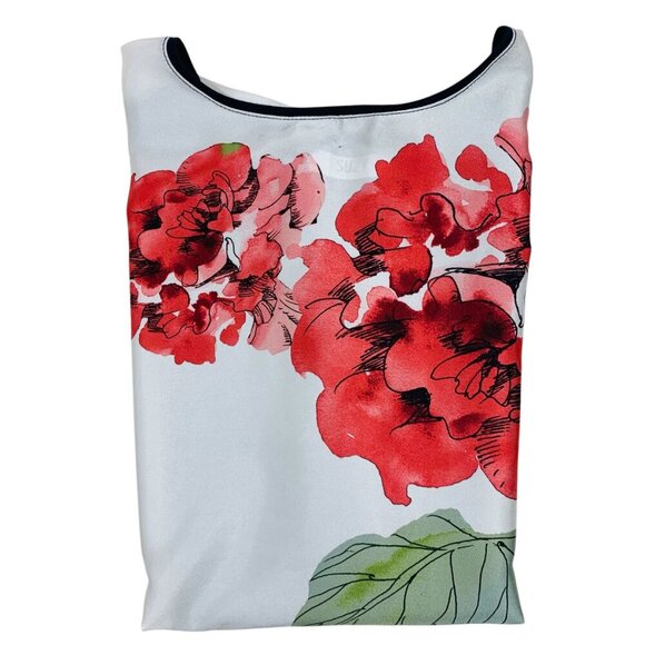 sleeveless t-shirt women with bold floral print size small SUZY SHIER - Picture 3 of 13
